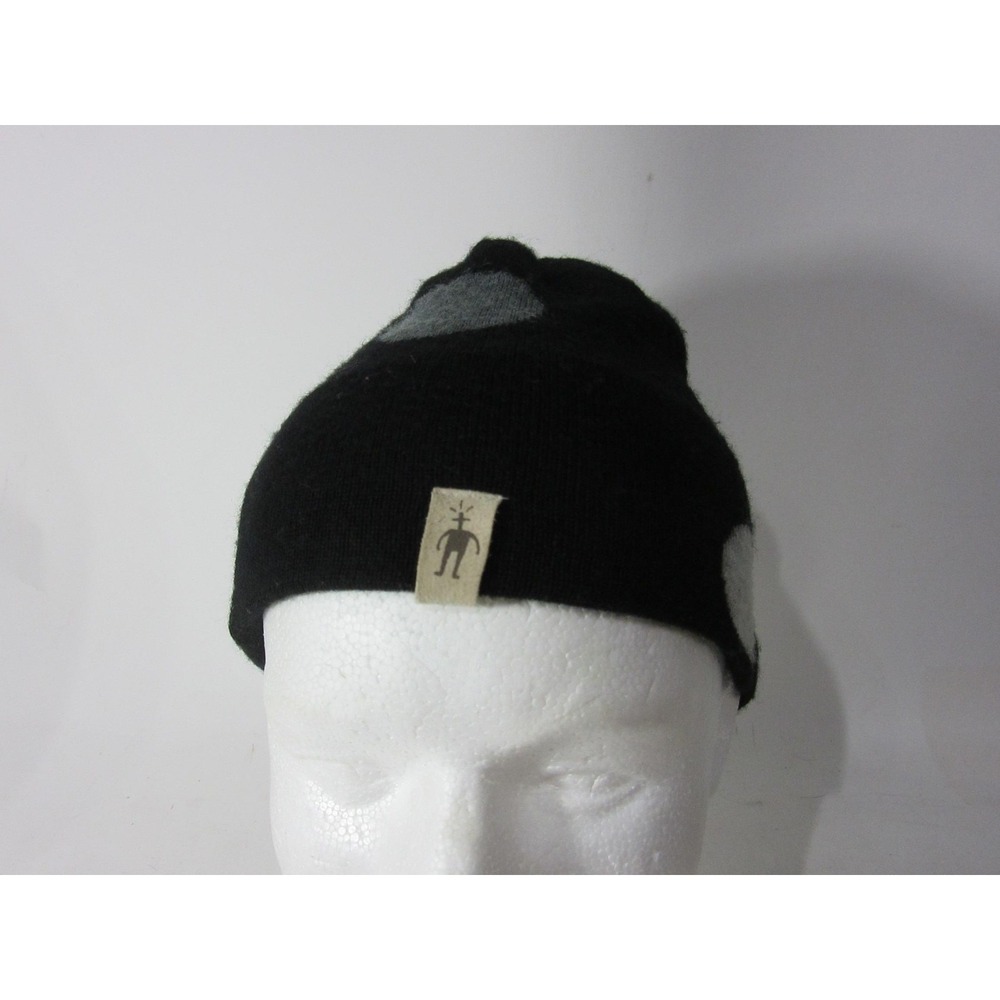 Smartwool Hat Beanie Mens One Size Black Gray Polka Dot Merino Wool Knit Winter